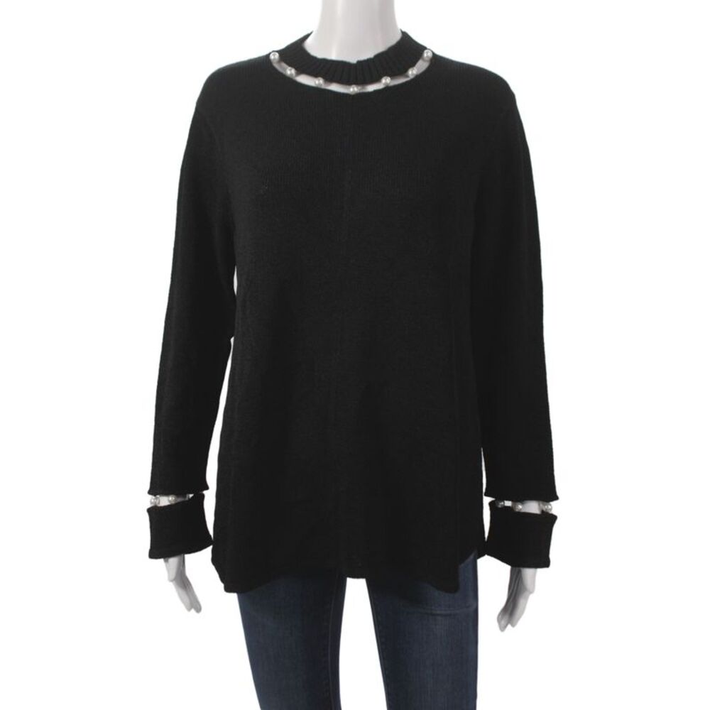 Ball Of Cotton Womens Pullover Sweater Black Long Sleeve Round Neck Size M